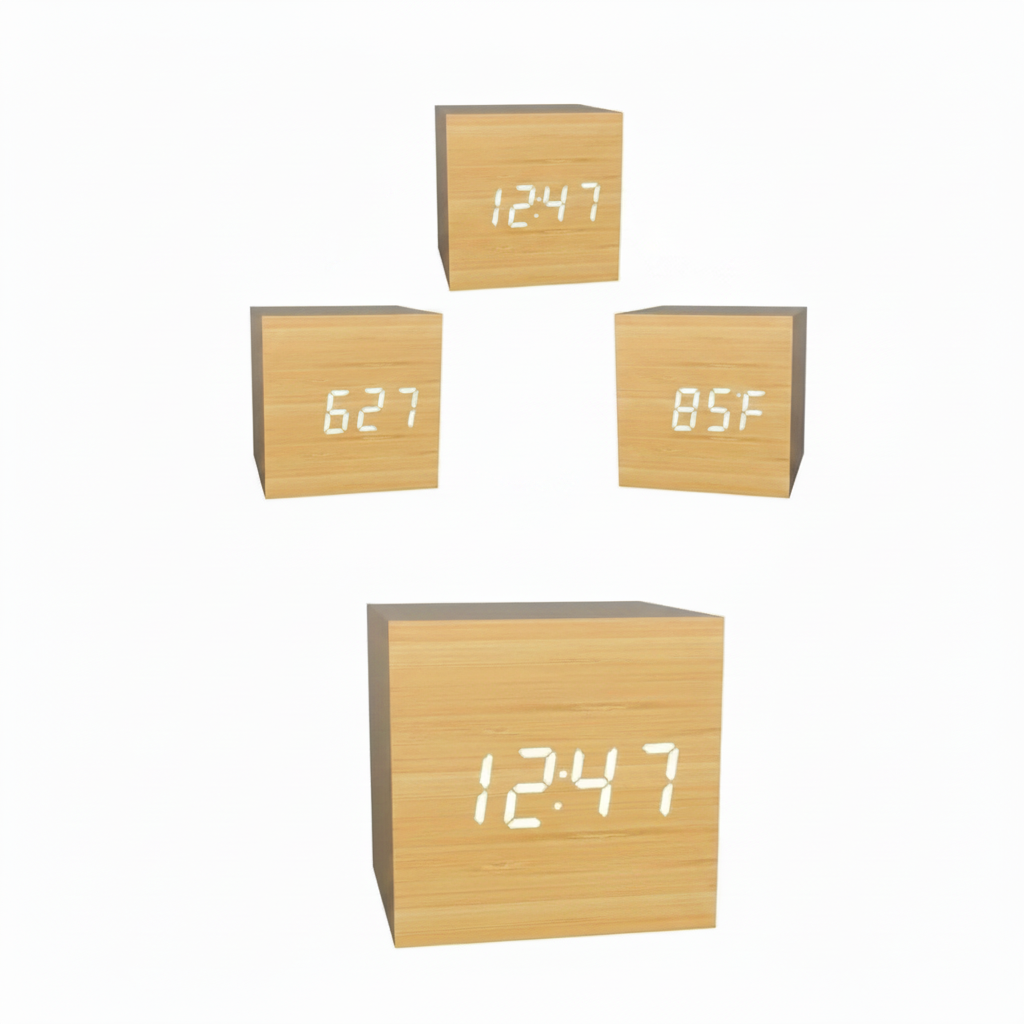 Wood-Grain Digital Alarm Clock