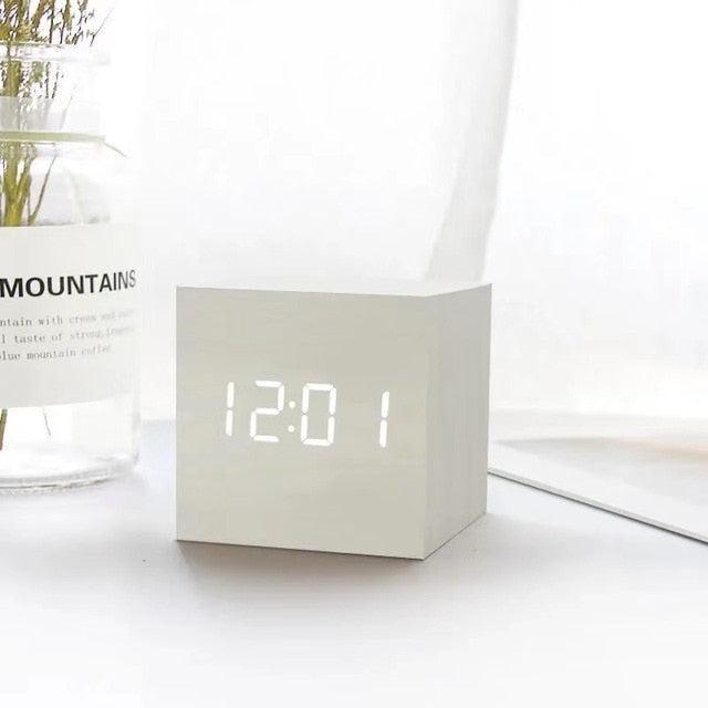 Wood-Grain Digital Alarm Clock