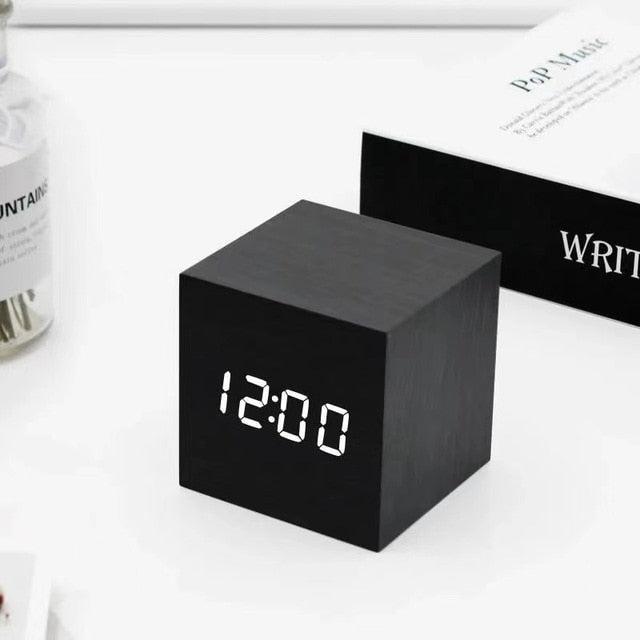 Wood-Grain Digital Alarm Clock