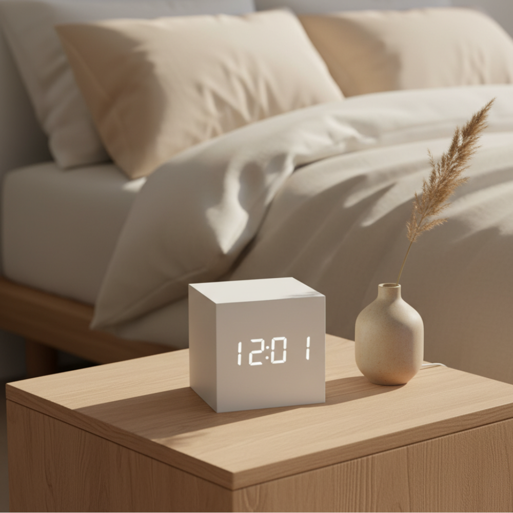 Wood-Grain Digital Alarm Clock
