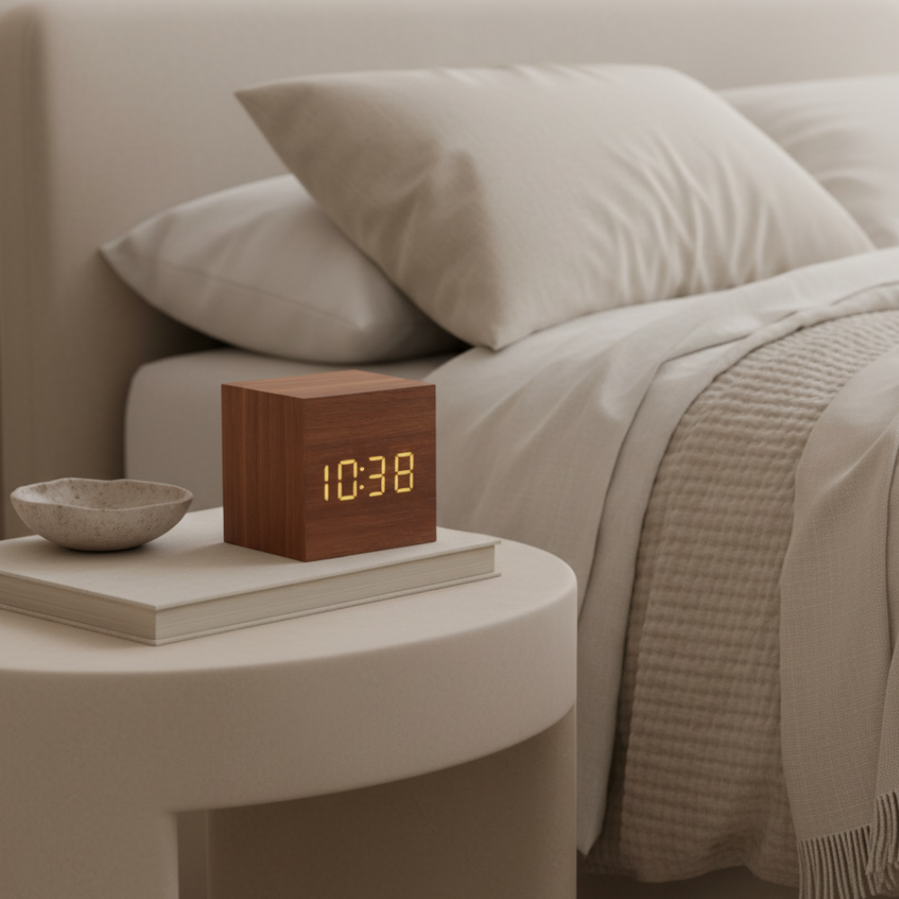 Wood-Grain Digital Alarm Clock