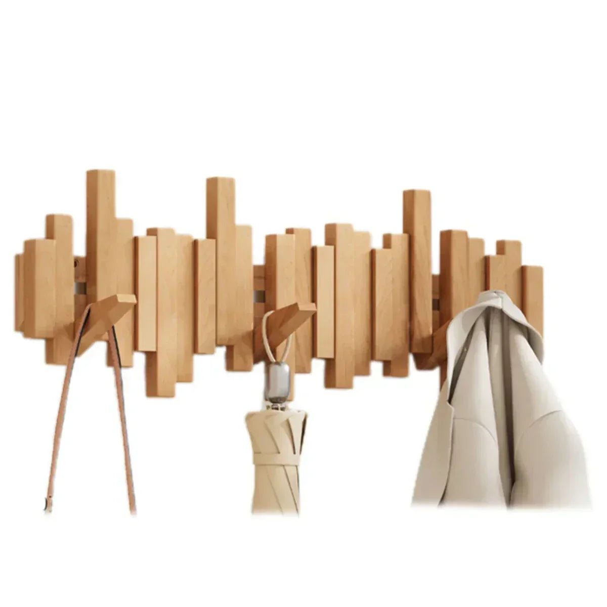 Wood Wall Hooks Wall Art Decorative Storage Organizer Rack
