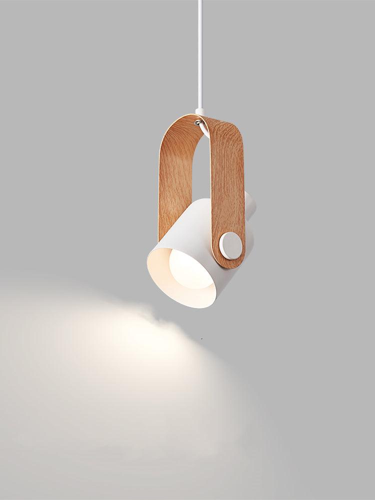 Nordic Wood and Metal LED Pendant Light with Slim Minimalist Design