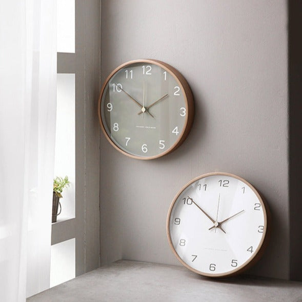 Wooden Analog Wall Clock – 25 cm Silent Timepiece for Home Decor – Natural Solid Wood Design