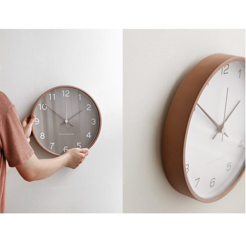 Wooden Analog Wall Clock – 25 cm Silent Timepiece for Home Decor – Natural Solid Wood Design