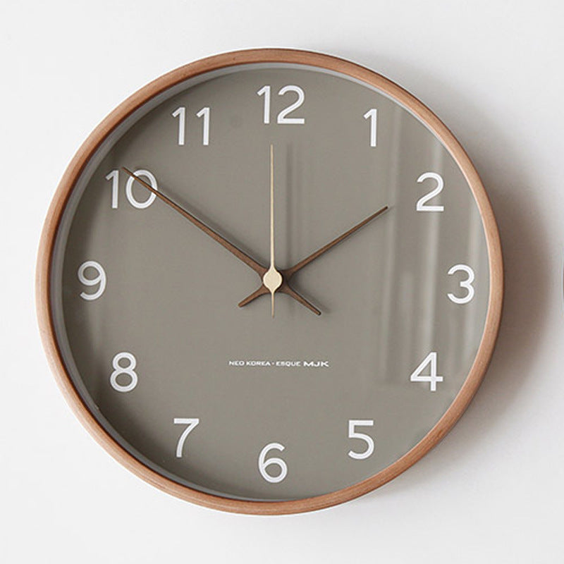 Wooden Analog Wall Clock – 25 cm Silent Timepiece for Home Decor – Natural Solid Wood Design