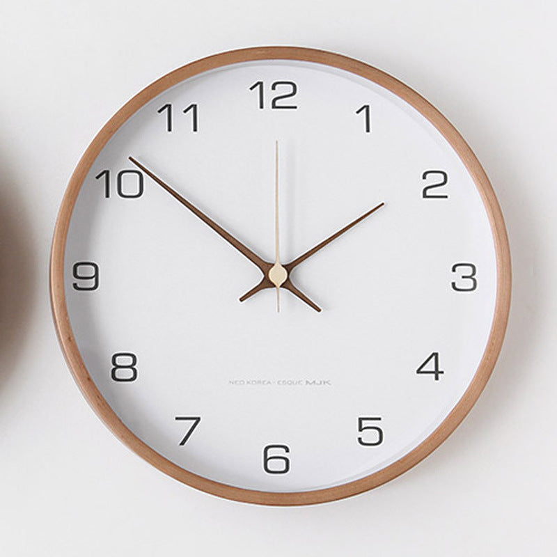 Wooden Analog Wall Clock – 25 cm Silent Timepiece for Home Decor – Natural Solid Wood Design