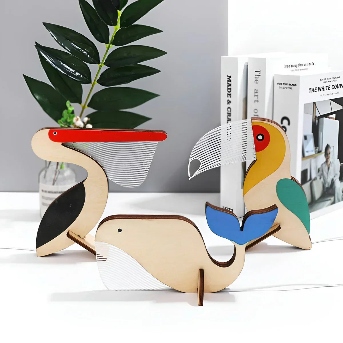 Wooden Animal-Shaped Desk Lamp