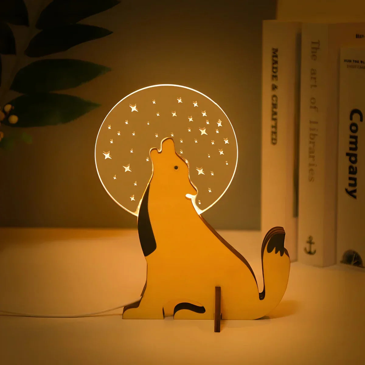 Wooden Animal-Shaped Desk Lamp