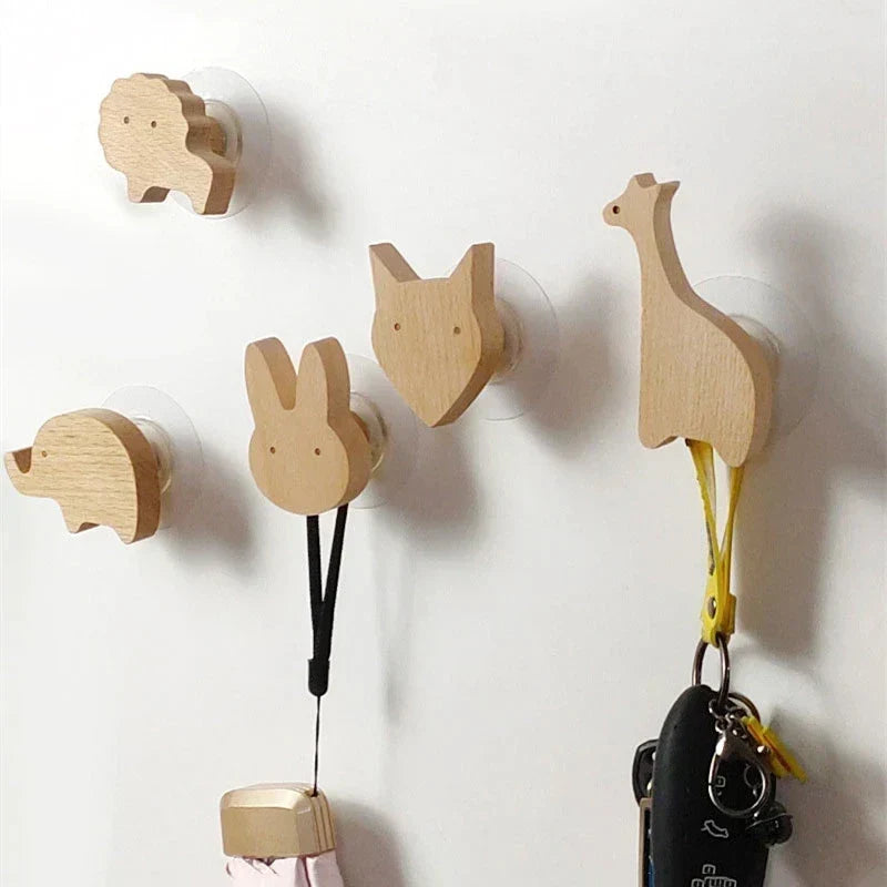 Wooden Animal Wall Hooks