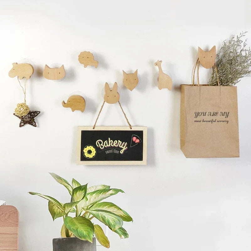 Wooden Animal Wall Hooks