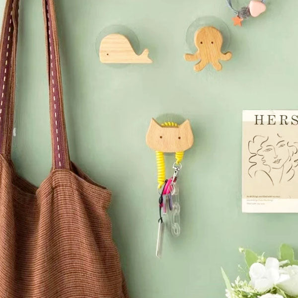 Wooden Animal Wall Hooks