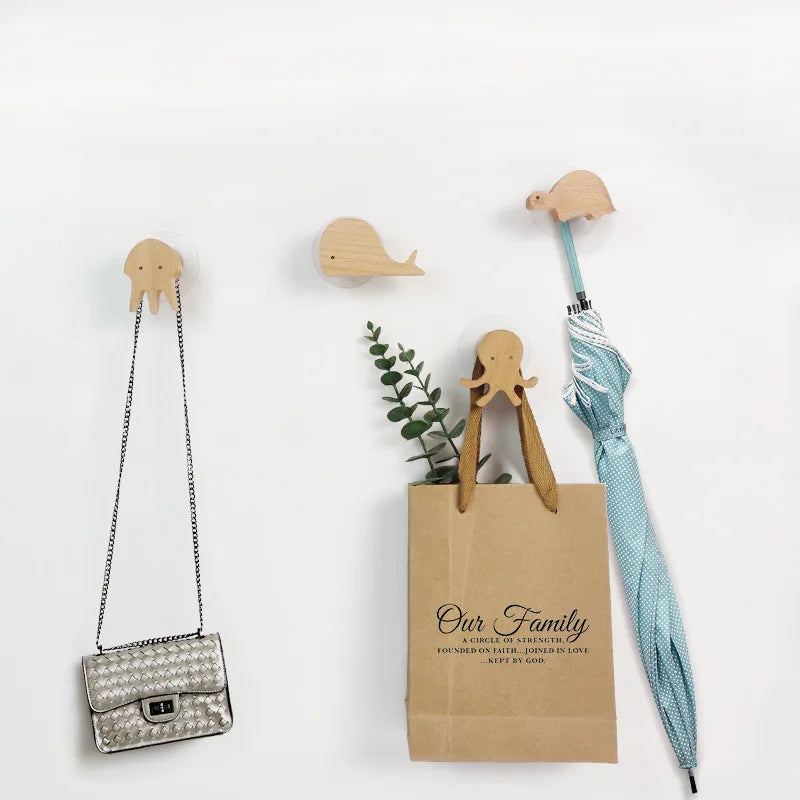 Wooden Animal Wall Hooks