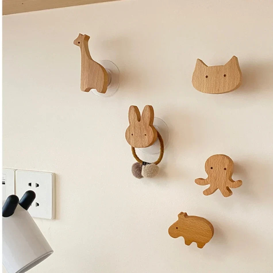 Wooden Animal Wall Hooks