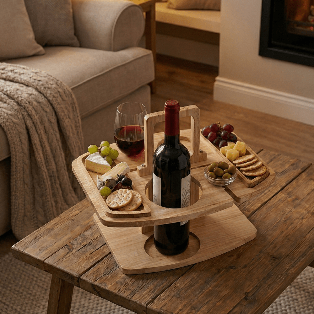 Wooden Picnic Wine Table