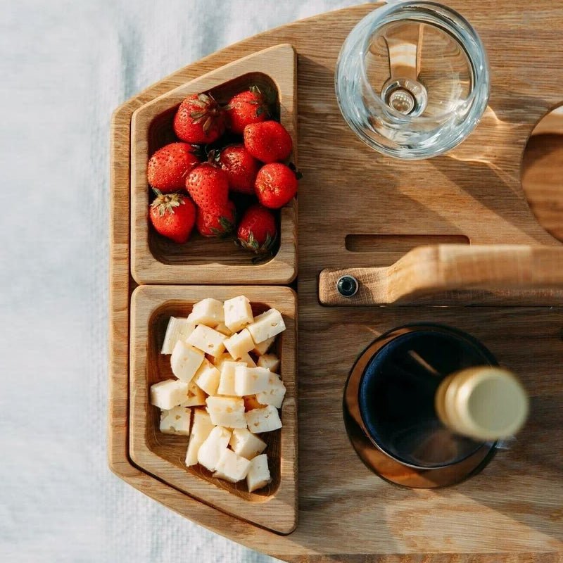Wooden Picnic Wine Table
