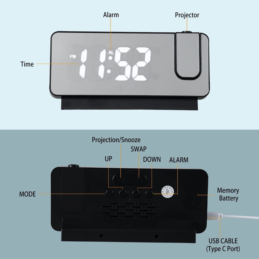 Adjustable Led-Lit Battery-Operated Mirror