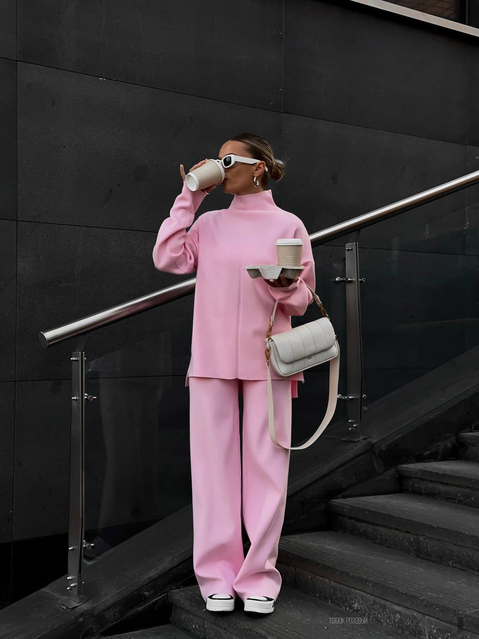 Women’s High-Neck Knitted Trouser Set