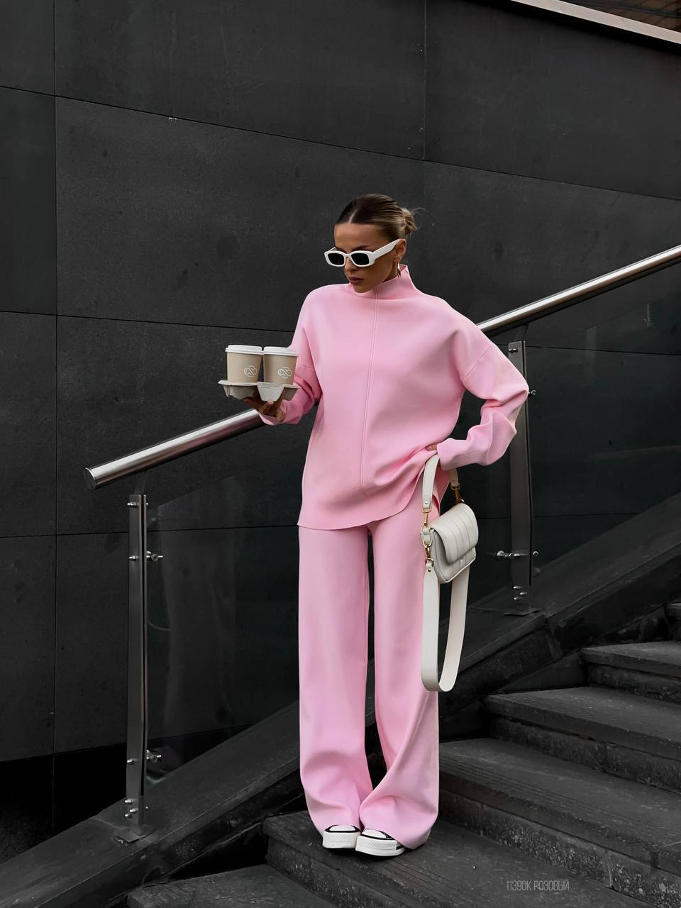 Women’s High-Neck Knitted Trouser Set