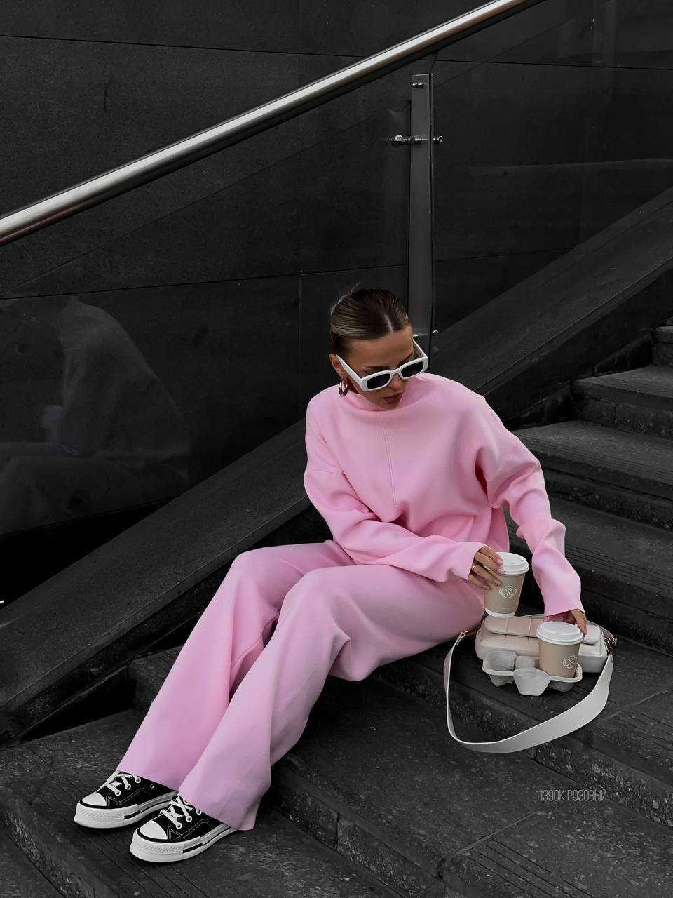 Women’s High-Neck Knitted Trouser Set