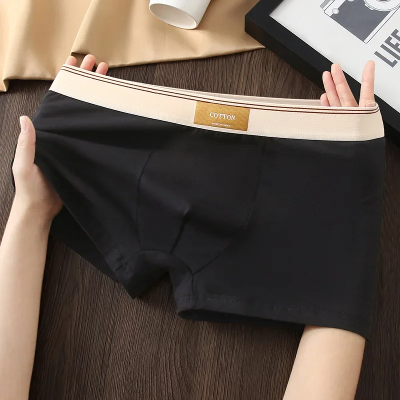 Men's Plain Boxer Briefs with Wide Waistband