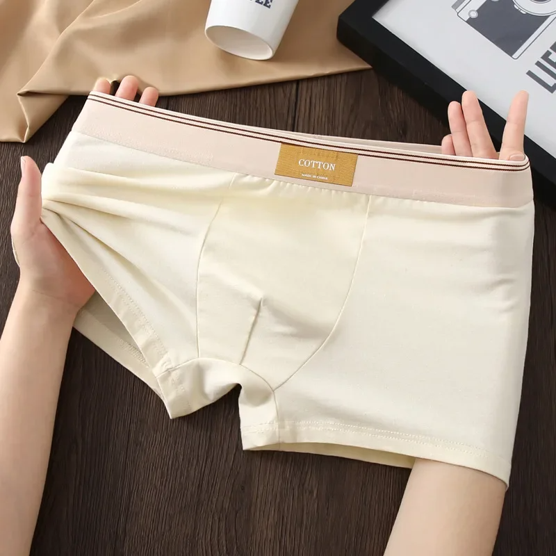 Men's Plain Boxer Briefs with Wide Waistband