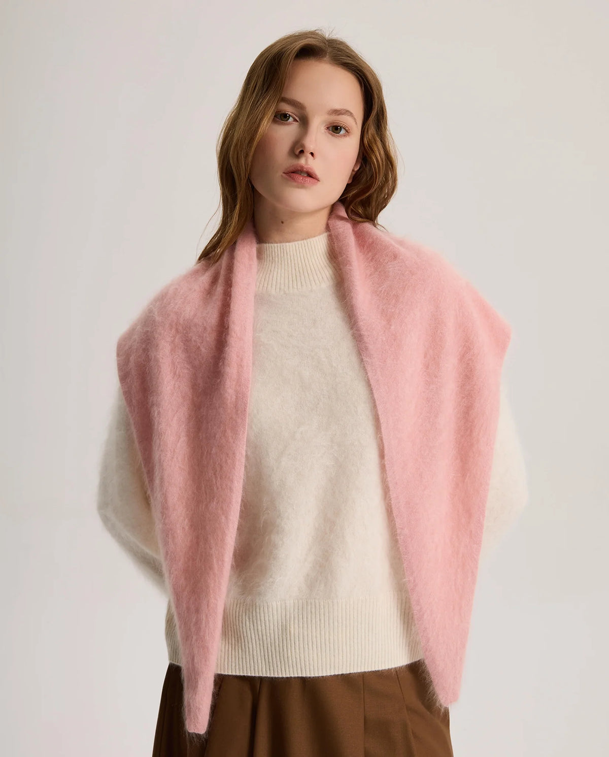 Women's Brushed Knit Triangle Shawl Scarf