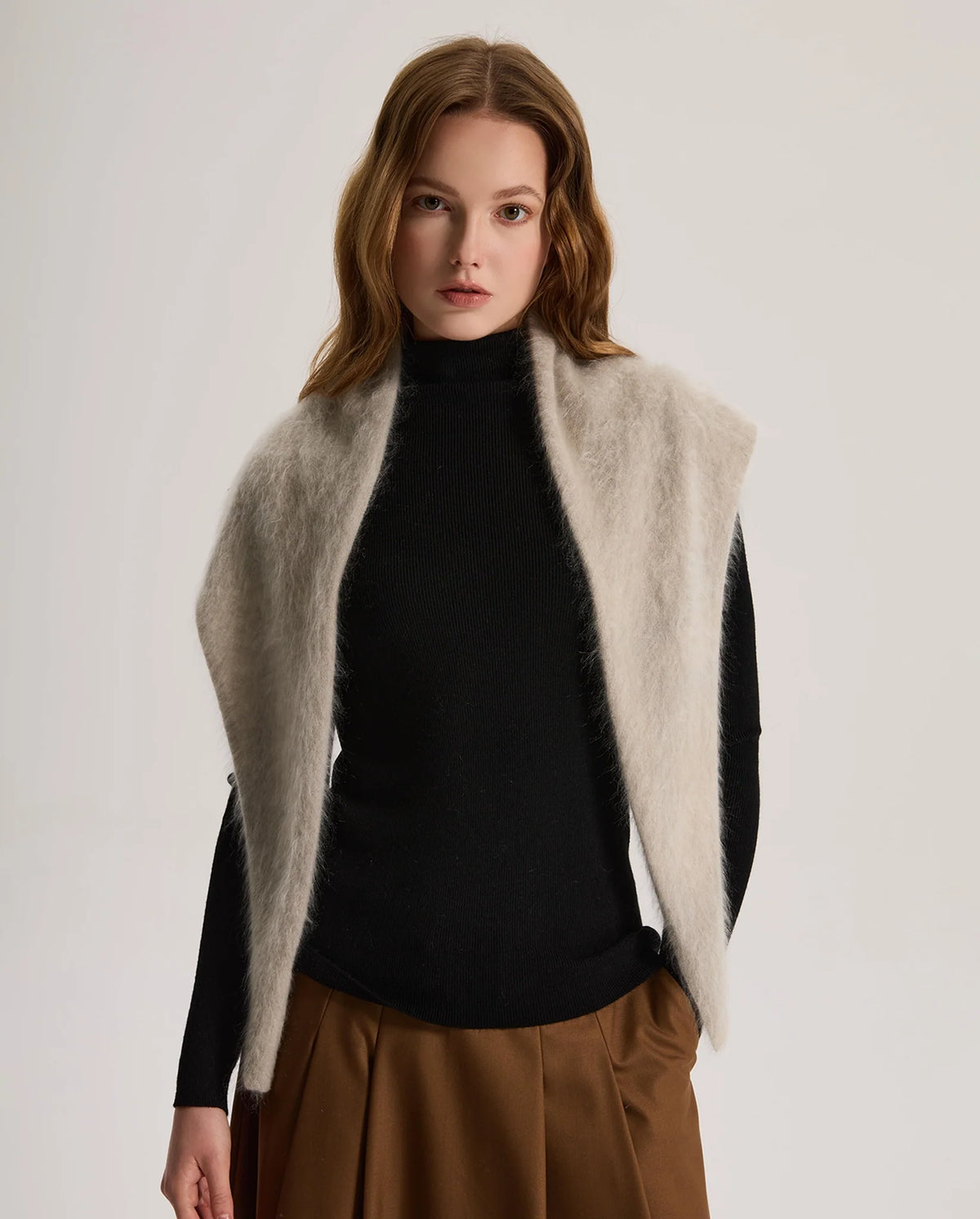 Women's Brushed Knit Triangle Shawl Scarf