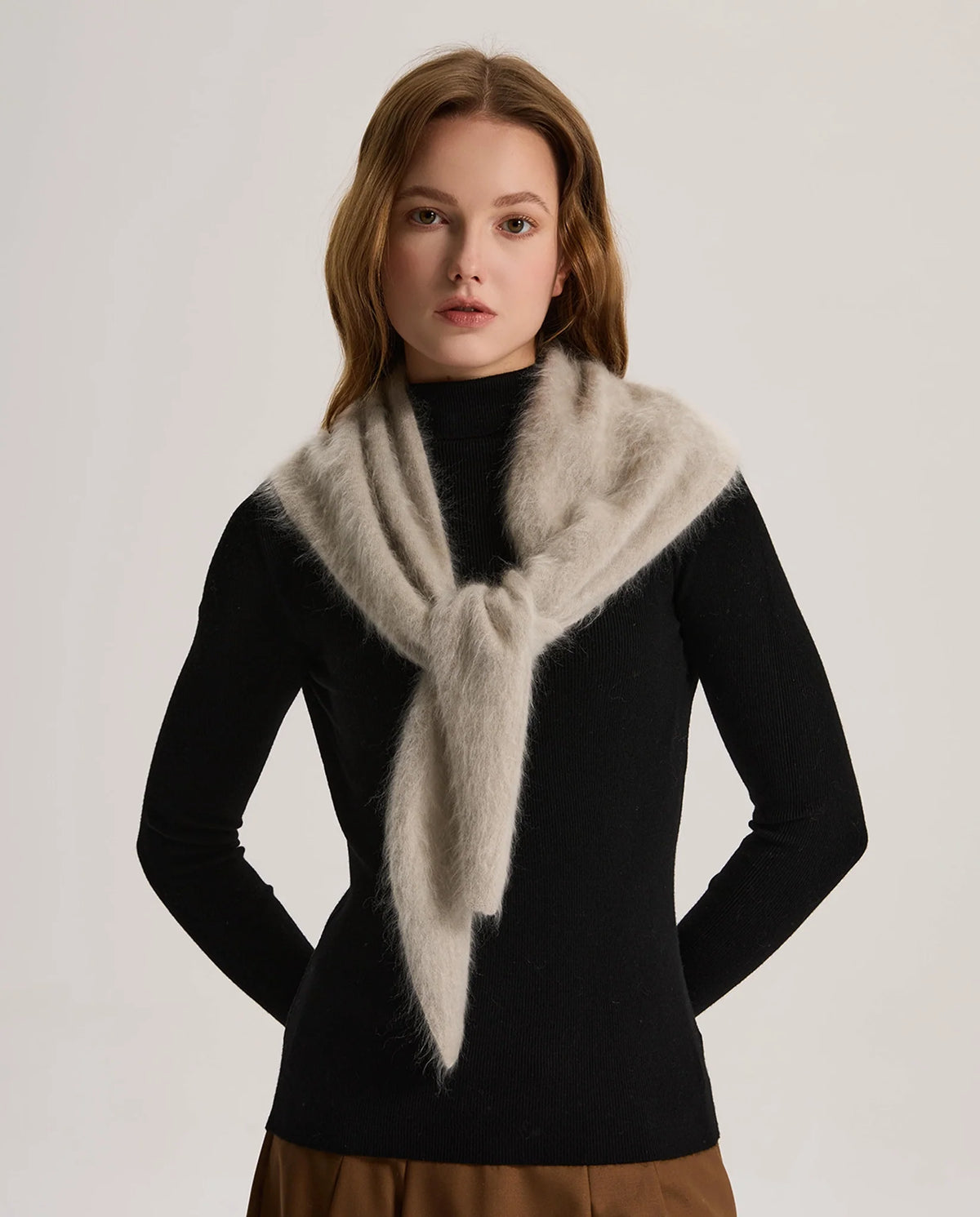 Women's Brushed Knit Triangle Shawl Scarf