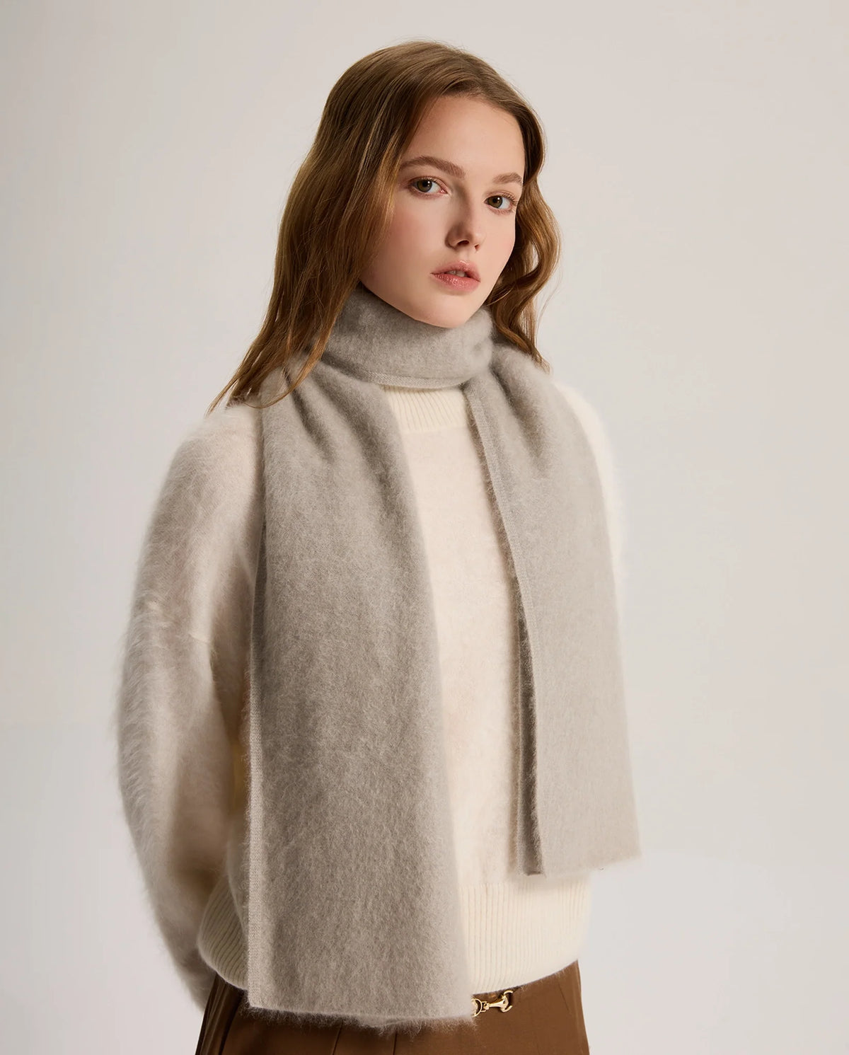 Women's Soft Brushed Mohair-Look Winter Scarf