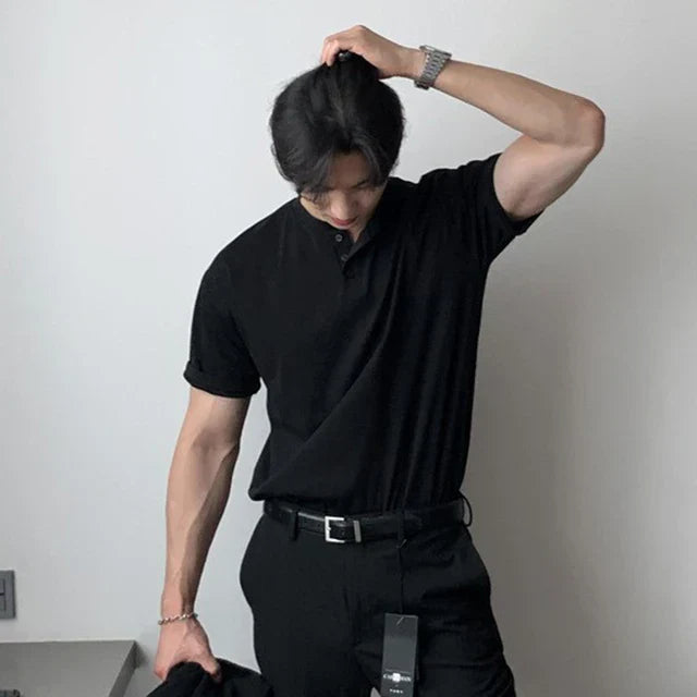 Men's Short Sleeve Henley T-Shirt