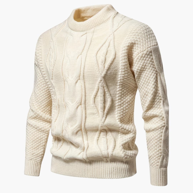 Men's Cable Knit Crew Neck Jumper