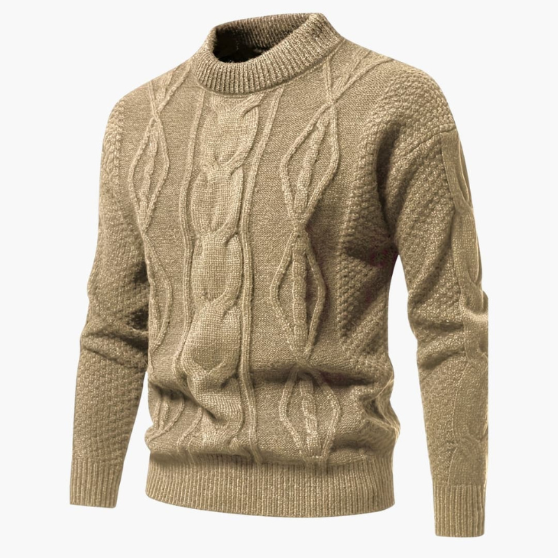 Men's Cable Knit Crew Neck Jumper