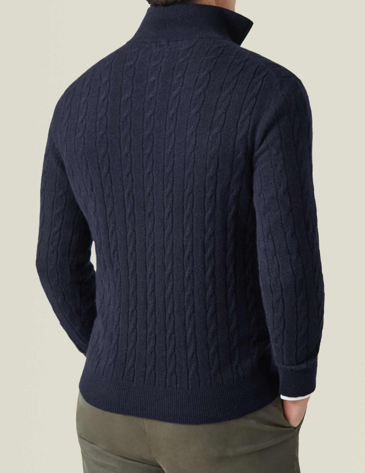 Men's Cable-Knit Half-Zip Jumper