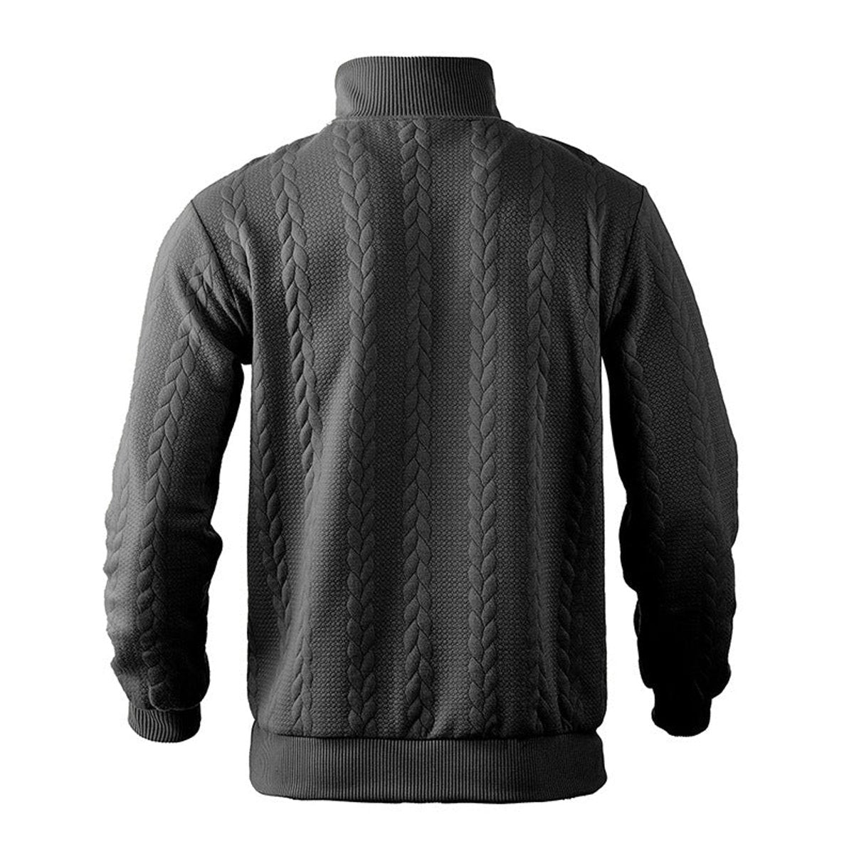 Men's Relaxed Cable Knit Quarter-Zip Pullover