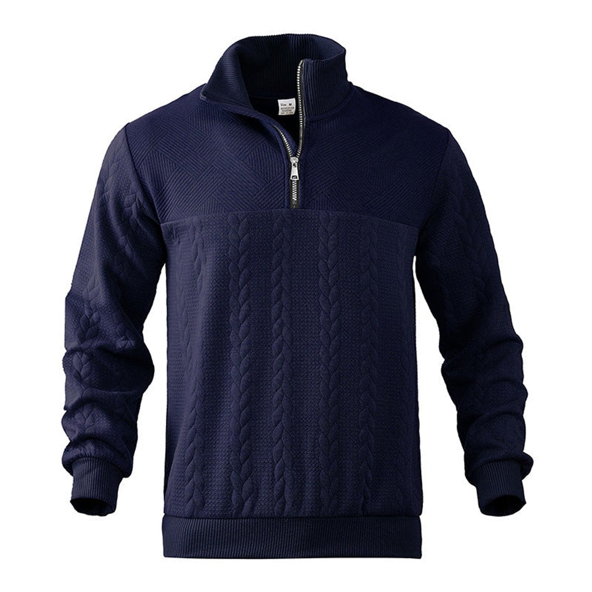 Men's Relaxed Cable Knit Quarter-Zip Pullover