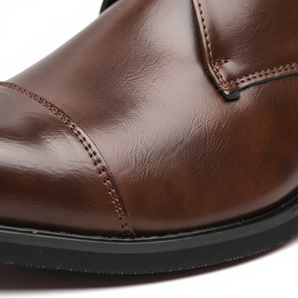 Men's Cap-Toe Faux Leather Chukka Boots