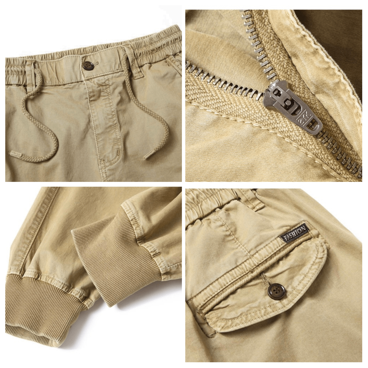 Men's Cuffed Cargo Joggers with Snap Pockets