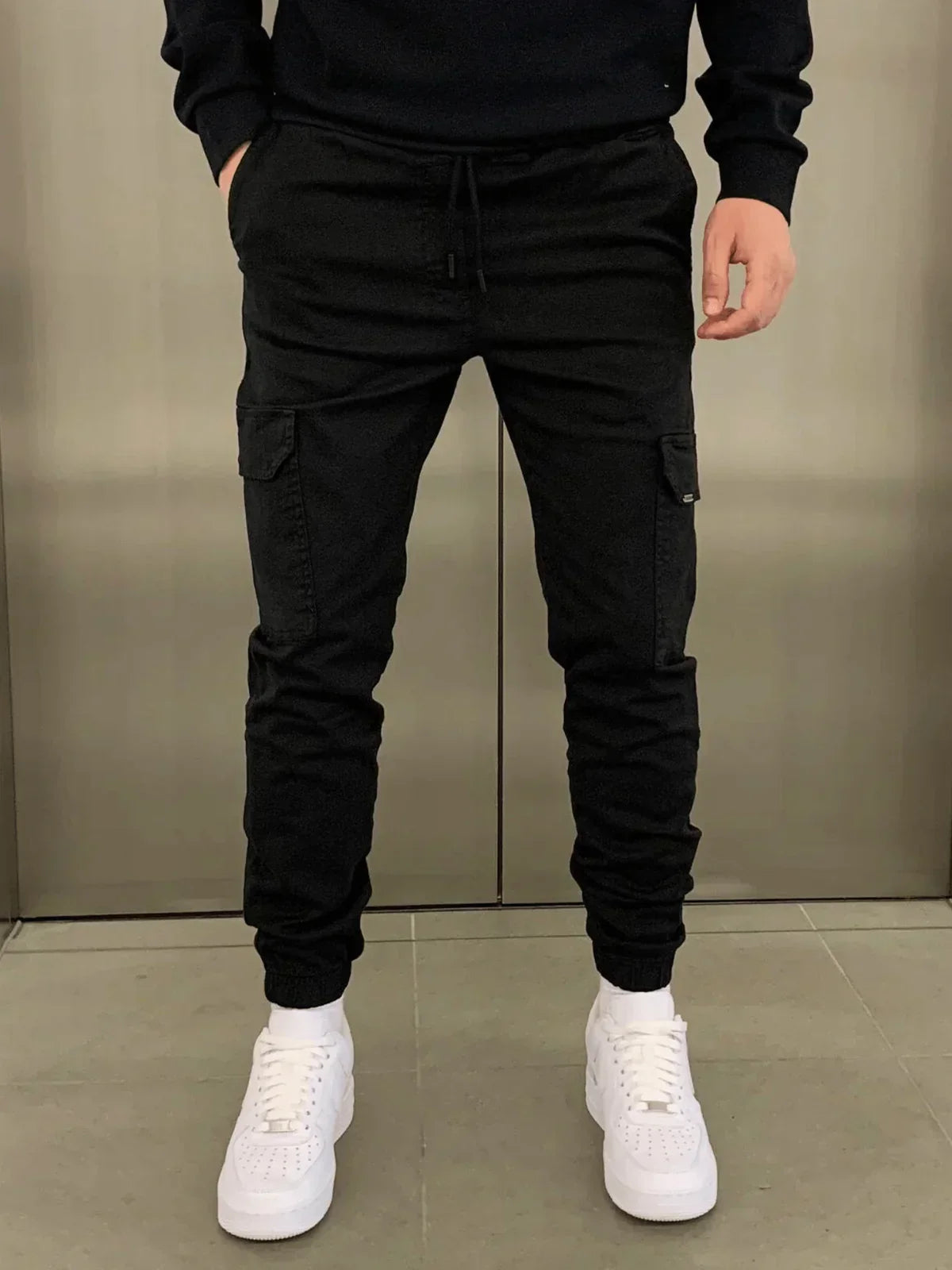 Men's Cargo Jogger Trousers with Elasticated Waist
