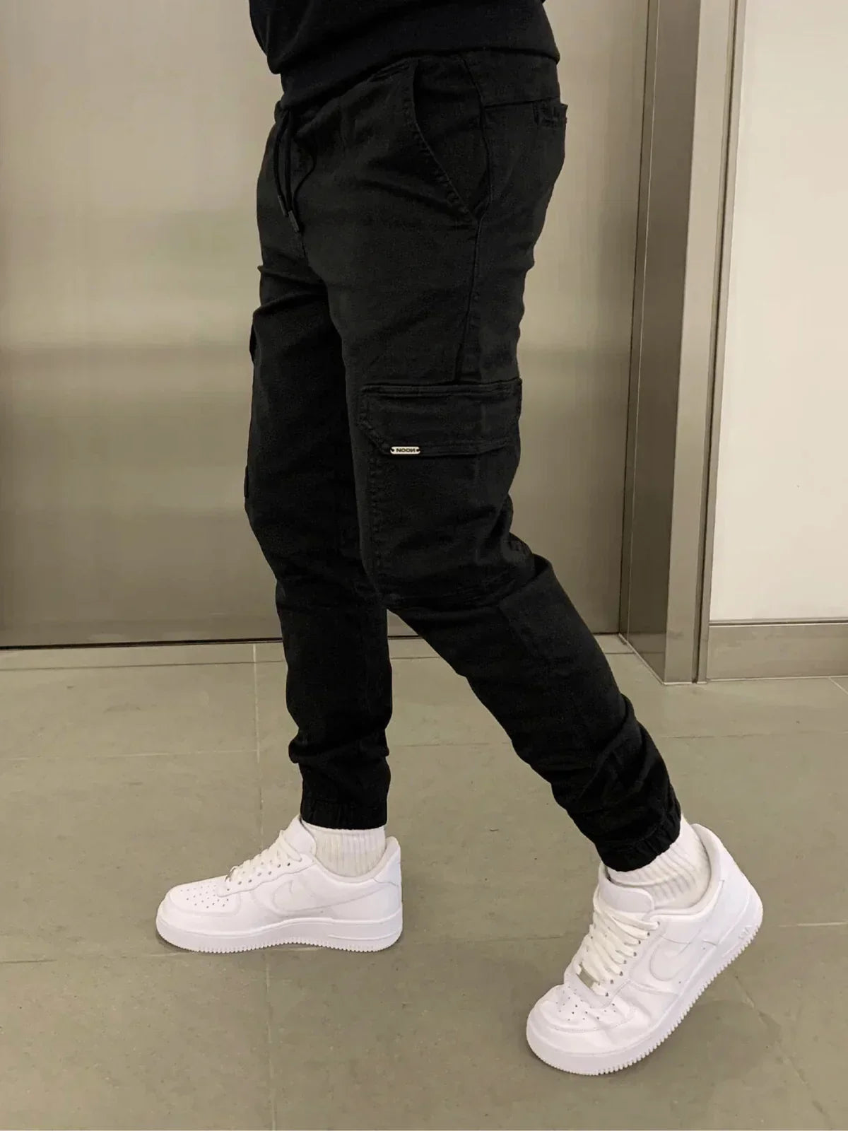 Men's Cargo Jogger Trousers with Elasticated Waist