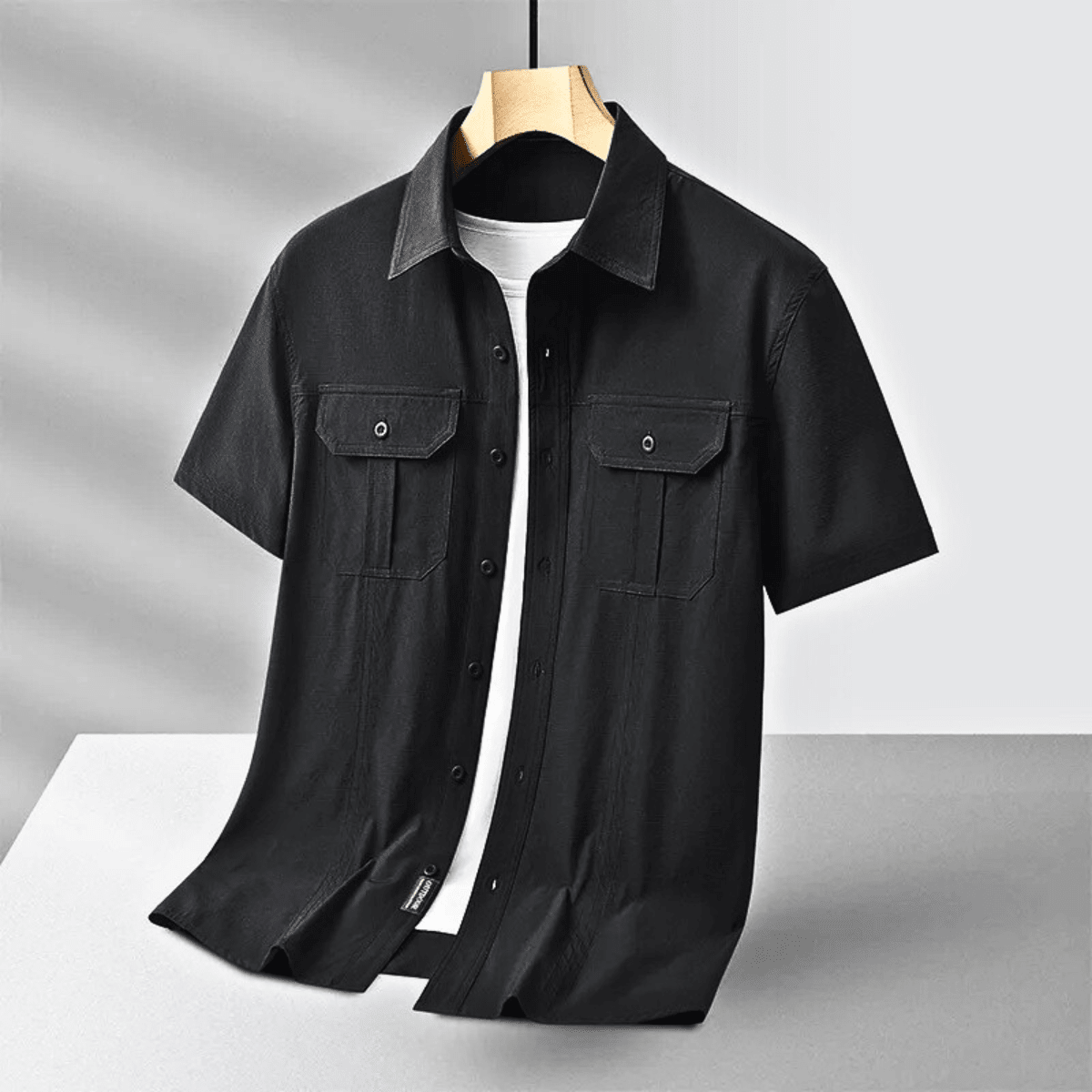 Men's Short Sleeve Cargo Shirt with Chest Pockets