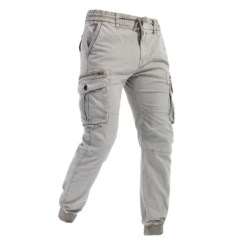 Men's Cuffed Cargo Trousers with Drawstring Waist