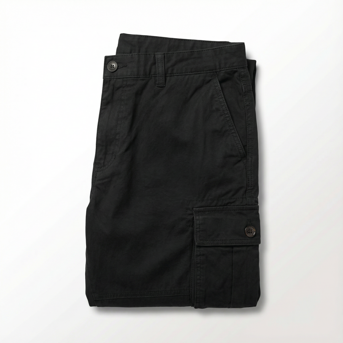 Men's Cuffed Cargo Trousers with Drawstring Waist