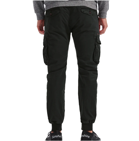 Men's Cuffed Cargo Trousers with Drawstring Waist
