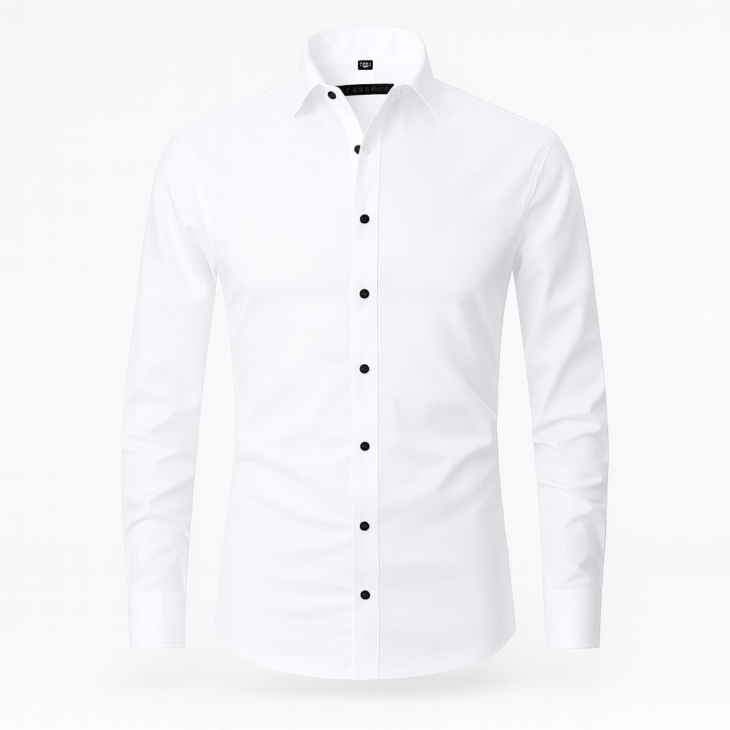 Men's Contrast Button Long Sleeve Shirt