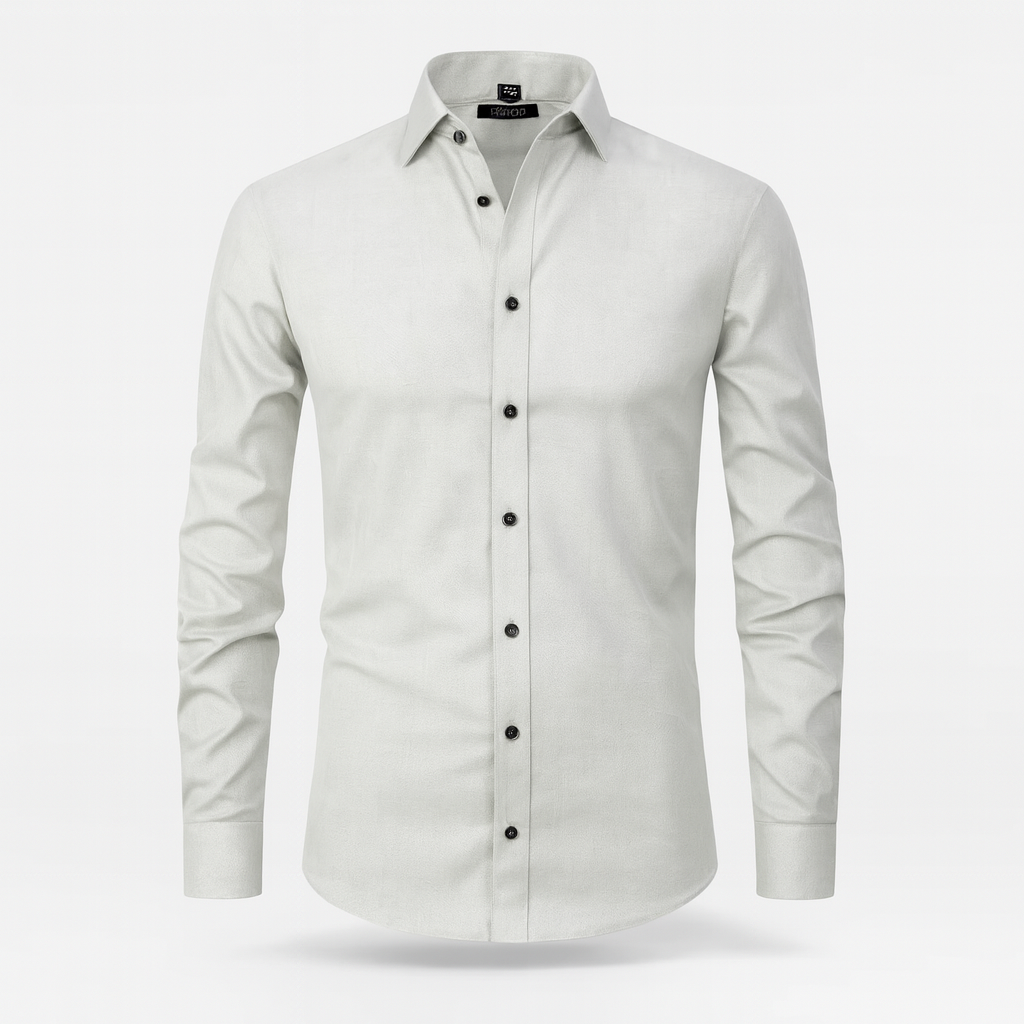 Men's Contrast Button Long Sleeve Shirt