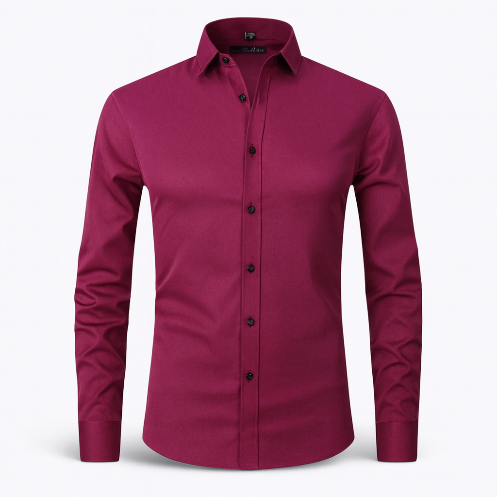 Men's Contrast Button Long Sleeve Shirt