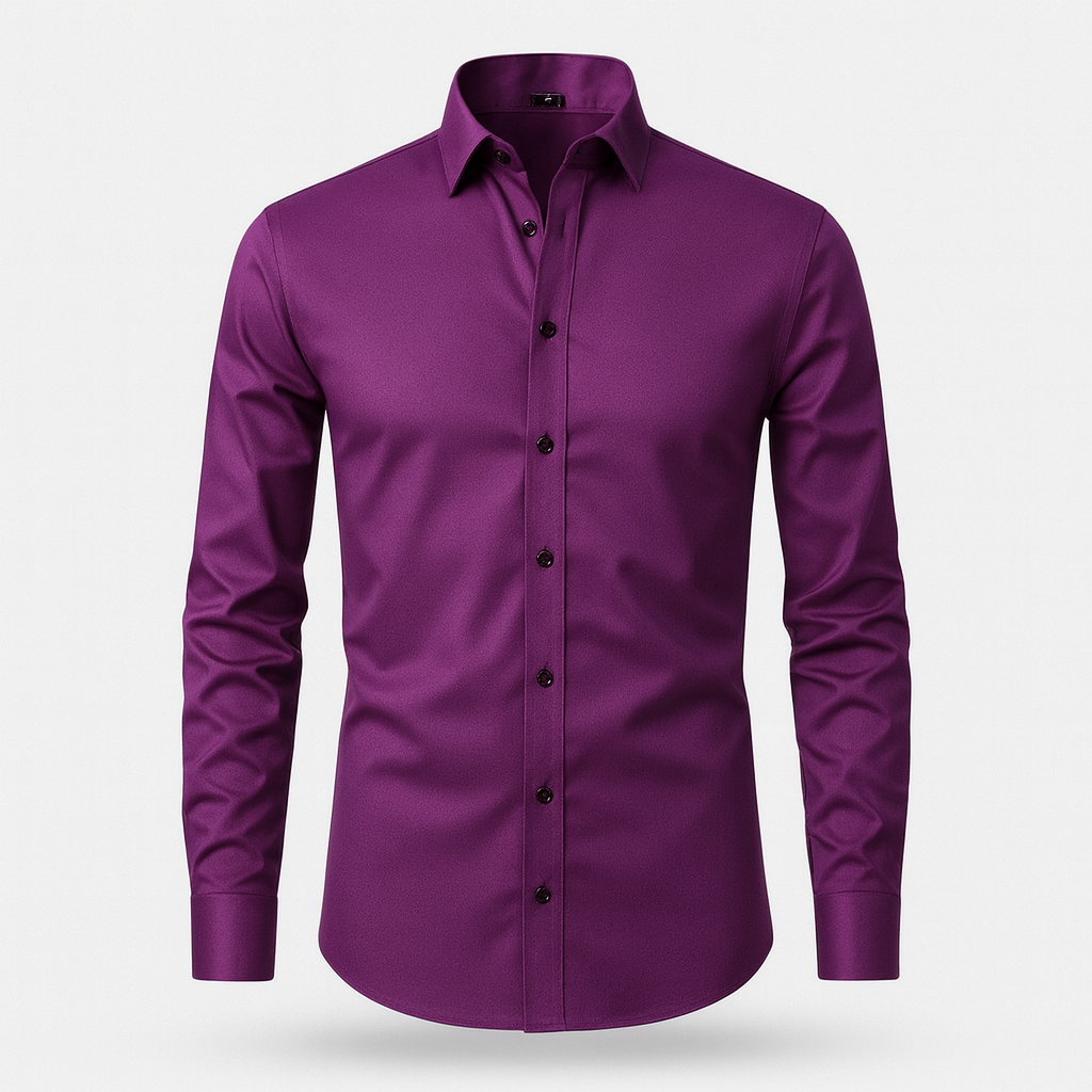 Men's Contrast Button Long Sleeve Shirt