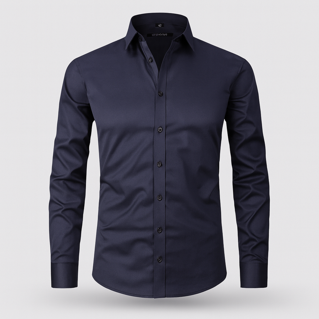 Men's Contrast Button Long Sleeve Shirt