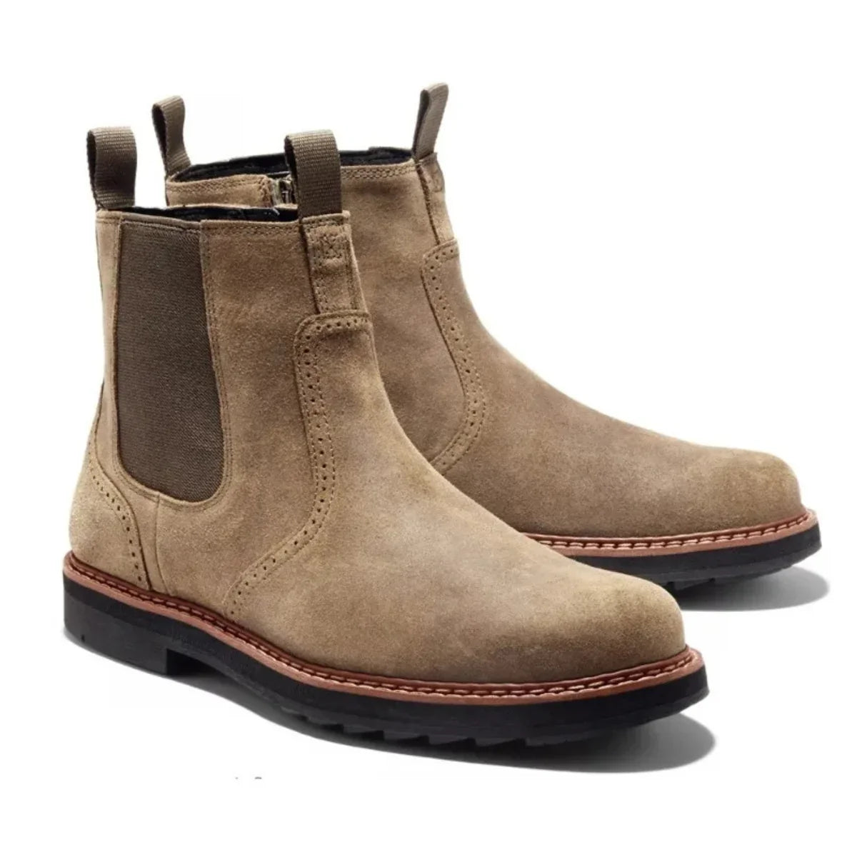 Men's Chelsea Boots with Side Zip and Lug Sole